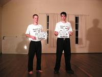 Stephen - Mantis - Wells, now a Brown Sash, and Pierre - Goanna -Skorich, our latest Purple Sash.