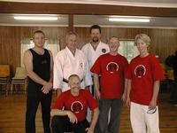 The Camp Instructors: (standing left to right) Sifu Watson, Sensei Fekete, Sensei Harris, Sifu Crook, Sensei Flynn; (front) Sifu Hardy