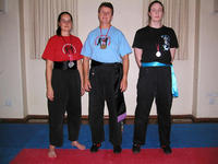 Wasu Bean, Wasu Hardy and Deborah Patrick with their medals from the AKWF National Championships