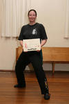 A smile after the effort - Deborah after her Green Sash grading