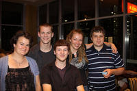 Students recognised for their contributions to Fire Dragon Australia - l-r: Elinor, Mitchell, Scott, Tara and Bernard