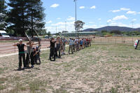 And looking carefully at the far end, there are fewer balloons than in the previous picture - some archers hit the target!